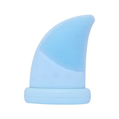 Cepillo facial de silicon con forma de aleta de tiburon azul -  Miniso