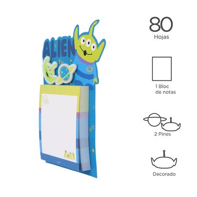 Cuaderno memo con broche toy stoy collection alien 80 hojas -  Toy Story