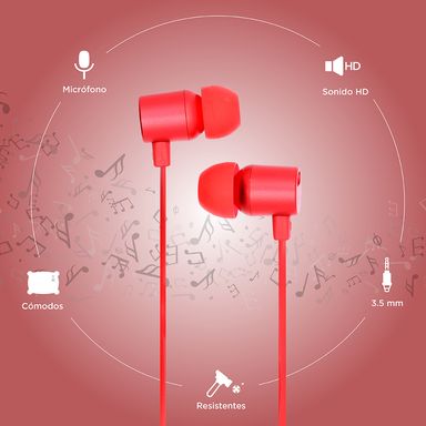 Audífono de cable rojo -  Miniso