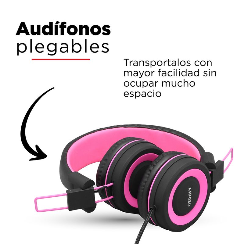 Aud-fonos-de-diadema-de-cable-rosa-negro-Miniso-5-4905
