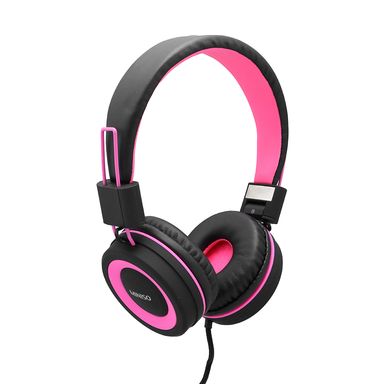 Audífonos de diadema de cable rosa/negro  -  Miniso