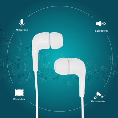 Audífonos de cable mod hf233 blanco - Miniso