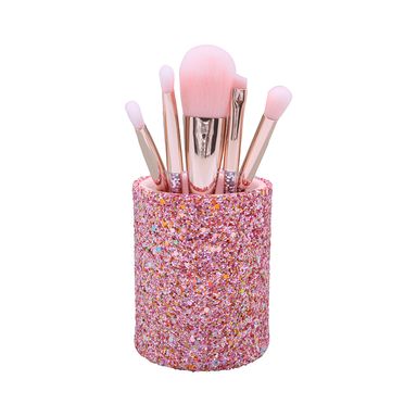 Brocha de maquillaje en forma de cilindro rosa 6 pzas -  Miniso
