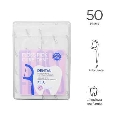 Hilo dental liso y delgado con paquetes individuales 50 pzas -  Miniso