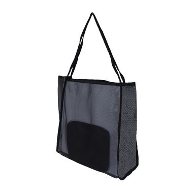 Bolsa de compras con bolsa cosmetica de cortesia de color solido negro -  Miniso