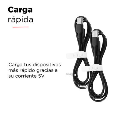 Cargador tipo c 1 metro negro 2 pzas -  Miniso