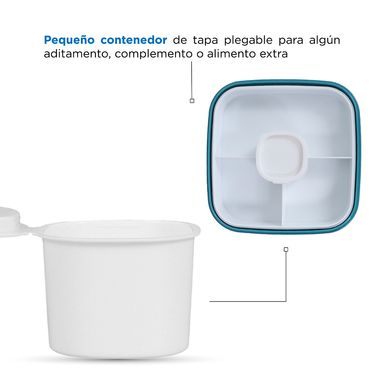 Taper de doble capa para ensalada 1.1 L azul -  Miniso