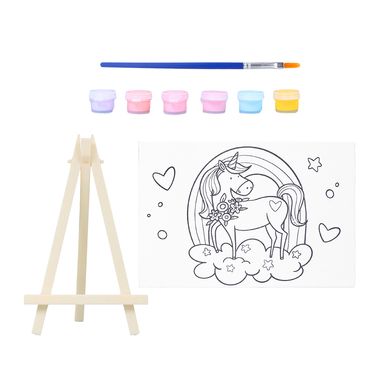 Kit de pintura mini 10*15 cm con 6 colores y 1 pincel de unicornio - Miniso