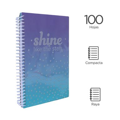Cuaderno con espiral A5 violeta azulado 100 hojas -  Miniso