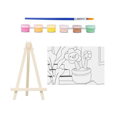 Kit de pintura mini 10*15 cm con 6 colores y 1 pincel de flor - Miniso