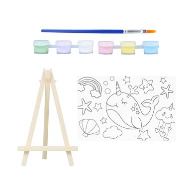Kit de pintura mini 10*15 cm con 6 colores y 1 pincel de ballena - Miniso