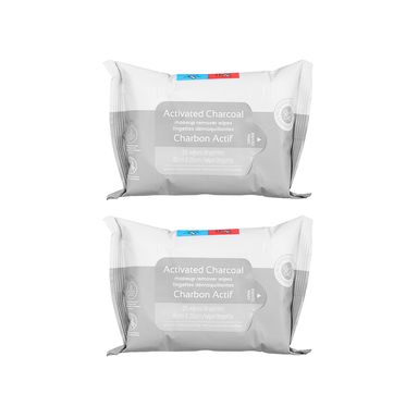 Toallas desmaquillantes de carbón activado pack de 2 unidades - Miniso