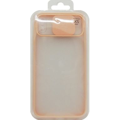 Carcasa para celular iphone XS MAX con cubierta deslizante para lente naranja y rosa - Miniso
