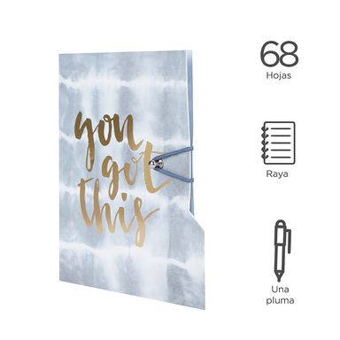 Cuaderno de tapa dura a6 con plum 1.0mm tie dry series azul 68 hojas -  Miniso