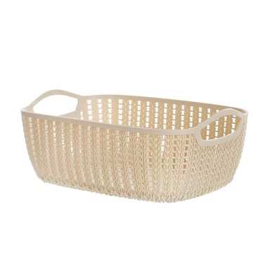 Caja de almacenamiento rectangular trenzado mediano khaki -  Miniso