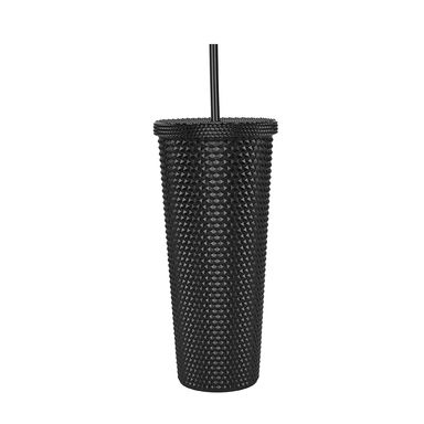 Vaso de plástico con sorbete 700 ML negro -  Miniso