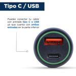 Cargador-de-dos-salidas-para-coche-usb-y-tipo-c-modelo-u18-gris-Miniso-5-8985