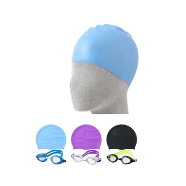 Set de goggles para adultos con gorro de natación con contraste de moda modelos mixtos - Miniso