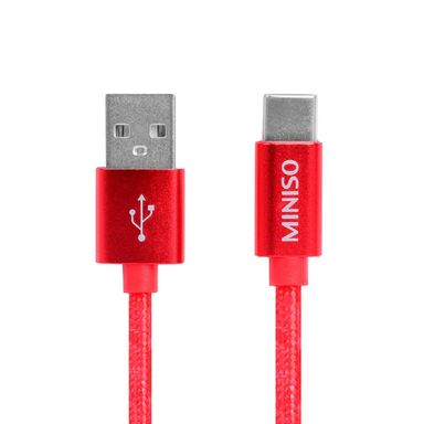 Cable de datos duradero de aleación de alumino trenzado tipo c 3a 3m rojo - Miniso