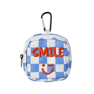 Llavero para monedero de patron de cuadros azul - Miniso