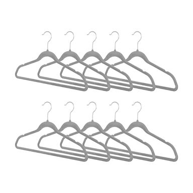 Ganchos antideslizantes de ropa gris 10 pzas -  Miniso