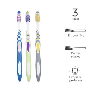 Cepillo de dientes 3D todo en uno con raspador de lengua 3 pzas -  Miniso