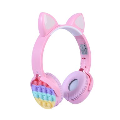 Audífonos de vincha plegable en forma de oreja de gato led modelo h06 rosa -  Miniso