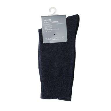 Medias para hombre clasicos de tripulación 21 cm azul 2 pzas -  Miniso