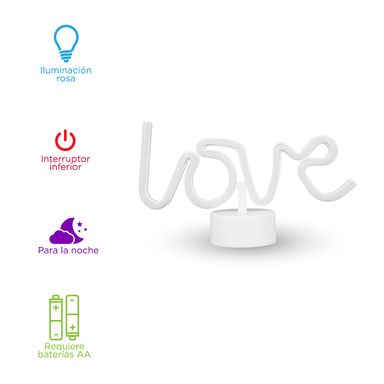 Lámpara con base separable love modelo fl-love-01 luz rosa  -  Miniso