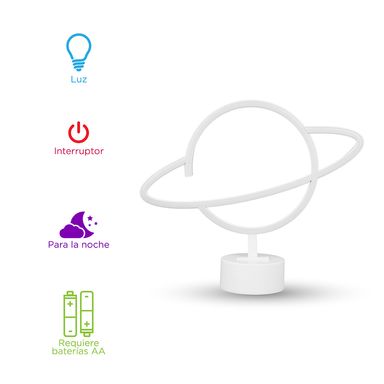 Lámpara planet con base desmontable modelo fl-xq-01 luces rosas y azules -  Miniso
