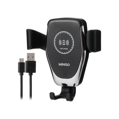 Cargador 10w con soporte para coche modelo wx59 negro -  Miniso