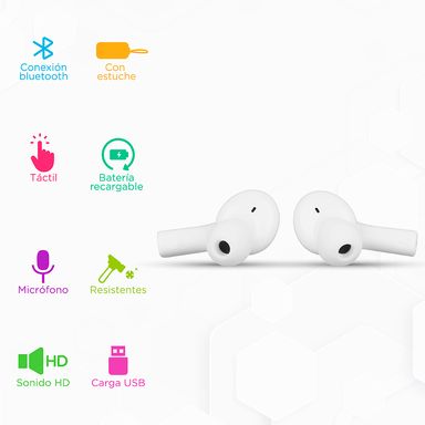 Audífonos tws modelo t7 blanco -  Miniso