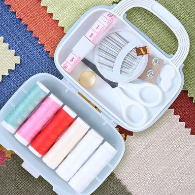 Organizador de plástico de costura con asa blanco -  Miniso