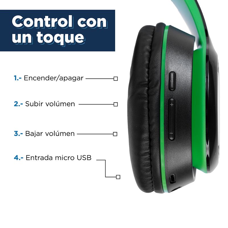 Aud-fonos-de-diadema-inal-mbricos-de-bloqueo-de-color-ajustable-modelo-h08-negro-y-verde-Miniso-5-9573