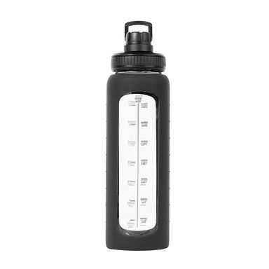 Tomatodo de vidrio con funda plastica resistente al calor negro 900 ml -  Miniso