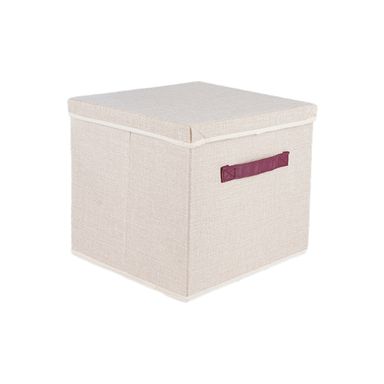 Organizador de tela con imitacion de cañamo con tapa hueso -  Miniso