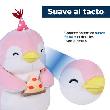 Peluche pingüino con pizza rosa -  Miniso