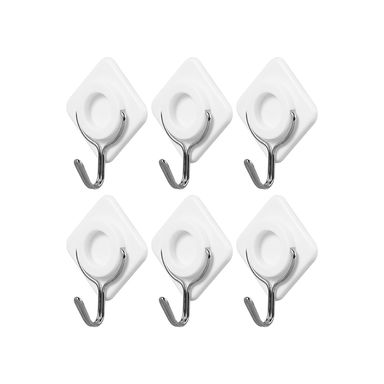Gancho con adhesivo fuerte en forma de rombo blanco 6 pzas -  Miniso