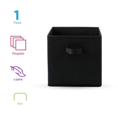 Cubo de almacenamiento de tela no tejida negro -  Miniso