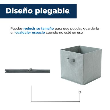 Cubo de almacenamiento de tela no tejida gris -  Miniso