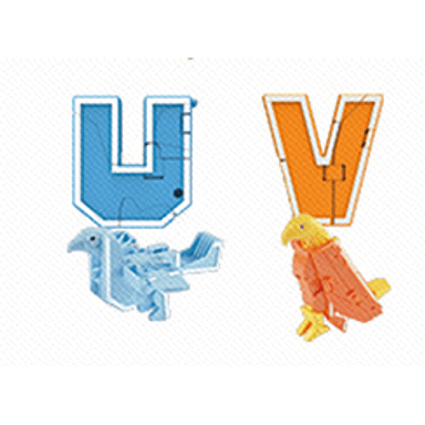 Juguete de robot transformador 2in de letras U o V - Miniso