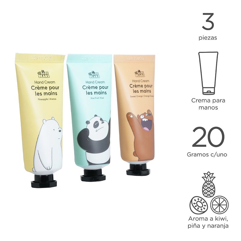 Set-de-cremas-para-manos-pi-a-naranja-kiwi-3-pzs-20-g-We-Bare-Bears-3-1212