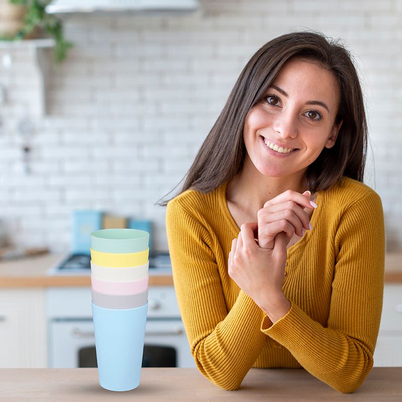 Paquete-de-vasos-ecol-gico-multicolor-6-pzs-blanco-celeste-lila-amarillo-plomo-verde-Miniso-6-2401