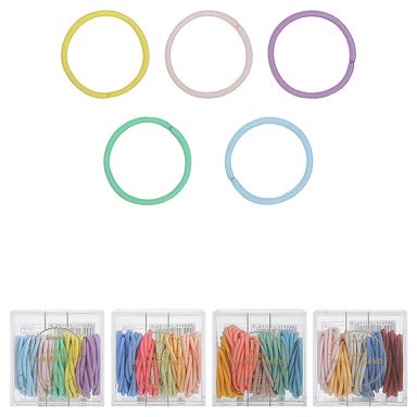 Paquete de ligas basicas para el cabello de color mezclado en caja de circulo pequeño 80 pzas - Miniso