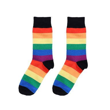 Medias para mujer delgadas con rayas rainbow series negro 21cm - Miniso