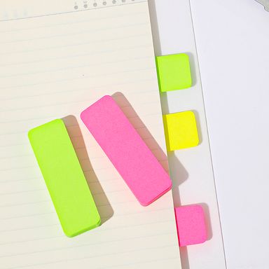 Post it colores fluorescente 75*25mm 120 hojas 3 pzas -  Miniso