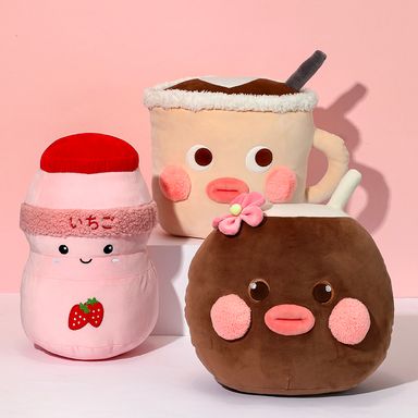 Peluche de almohada de malteada de fresa beverage series - Miniso