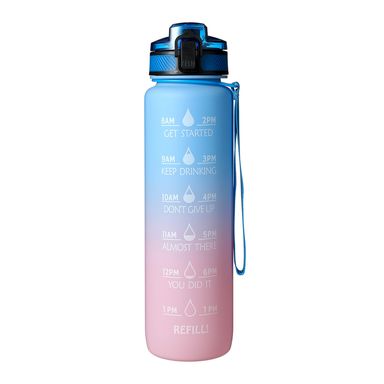 Tomatodo de plástico con correa para deportes gradient series auzl y rosa 1000 ml -  Miniso