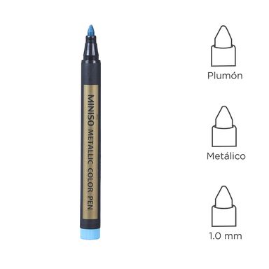 Marcador de base de agua efecto metálico azul -  Miniso