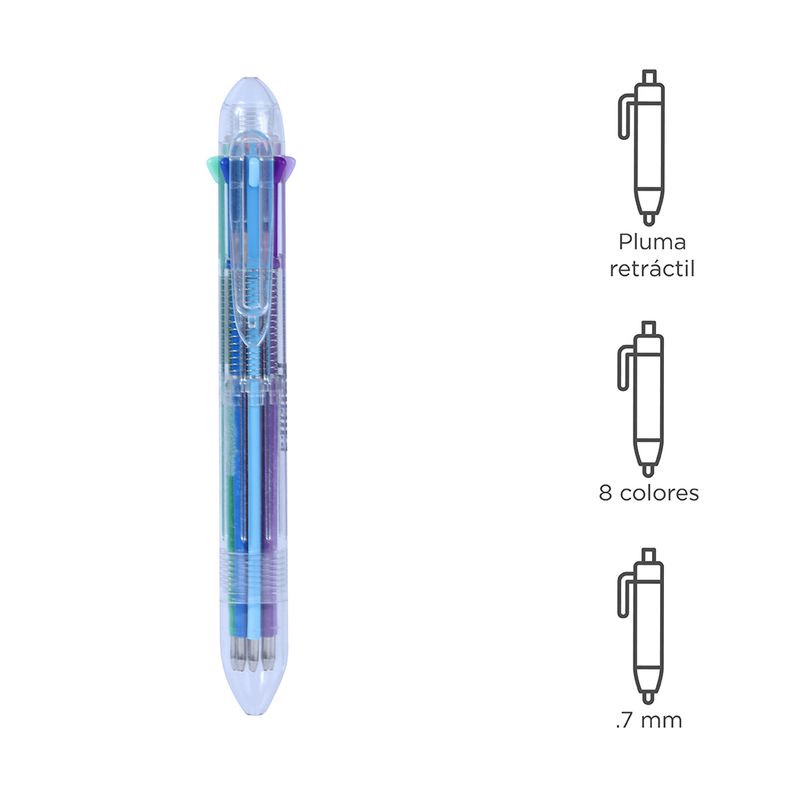 Lapicero-retr-ctil-transparente-de-8-colores-barra-delgada-Miniso-3-4209